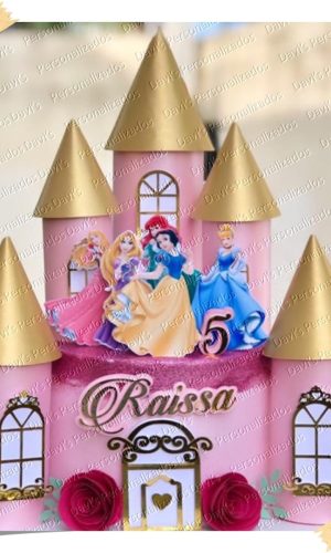 Arquivo de Corte Topo de Bolo Castelo Princesas Torre
