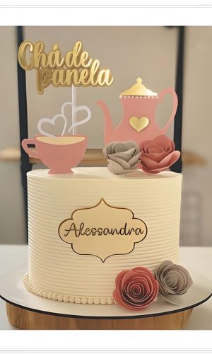 Arquivo de Corte Topo de Bolo Chá de Panela