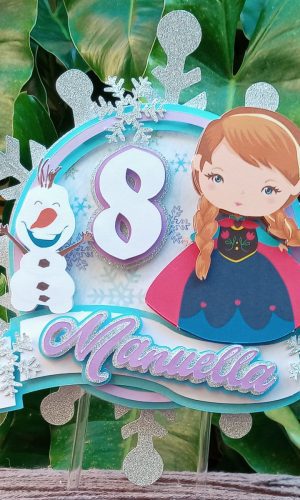 ARQUIVO DE CORTE Topo de bolo Circular Anna Frozen cute