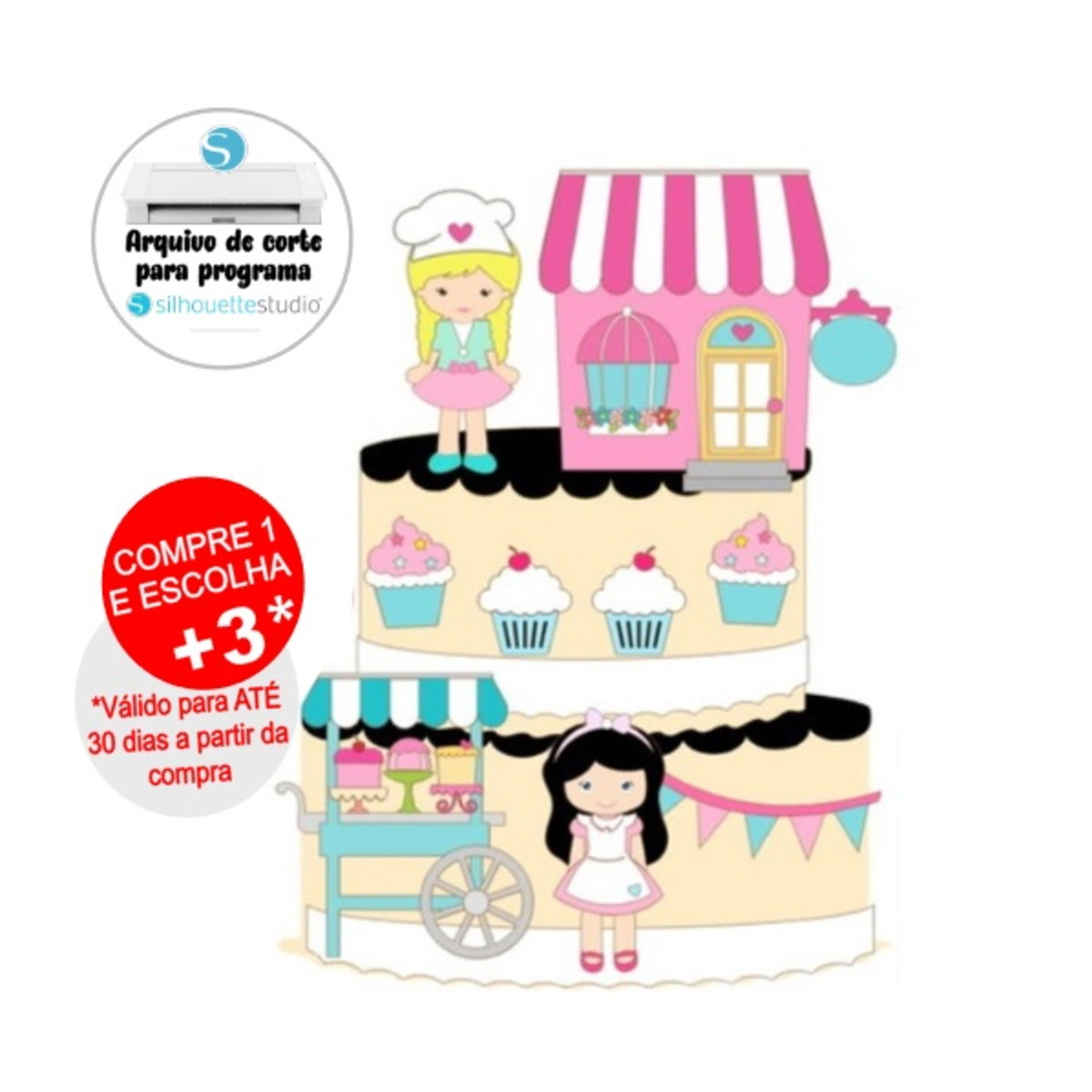 Arquivo de Corte Topo de Bolo Confeitaria