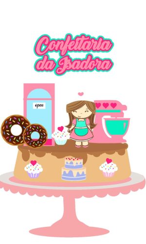 Arquivo de Corte Topo de Bolo Confeiteira 01