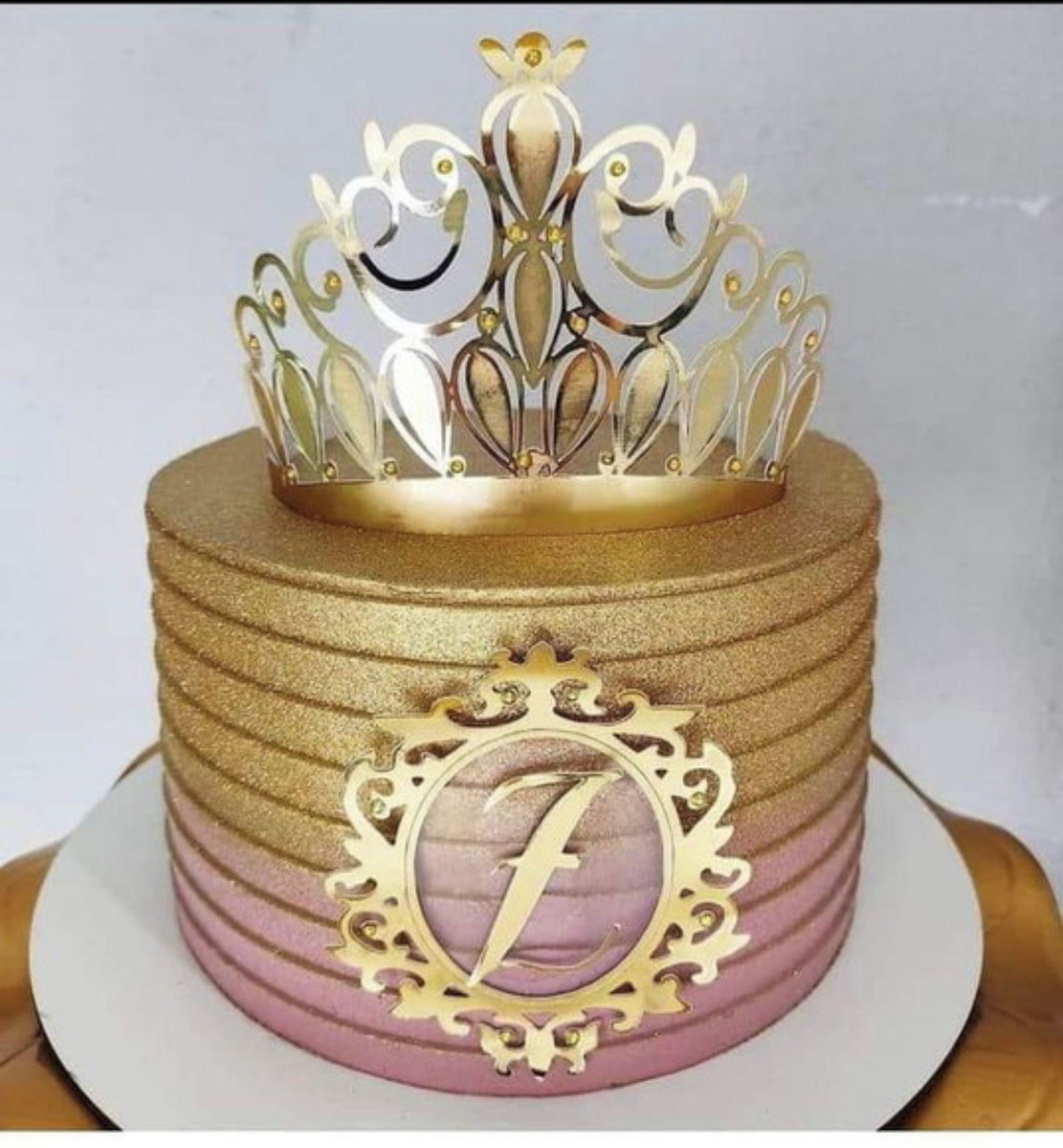 Arquivo de Corte Topo de Bolo Coroa 3d Princesa Realeza -038
