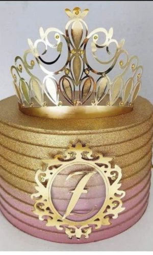 Arquivo de Corte Topo de Bolo Coroa 3d Princesa Realeza -038