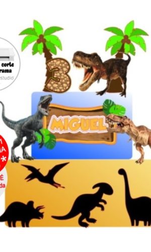 Arquivo de Corte Topo de Bolo Dinossauro