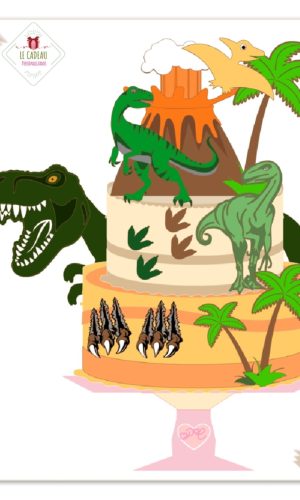Arquivo de Corte Topo de Bolo Dinossauro Studio