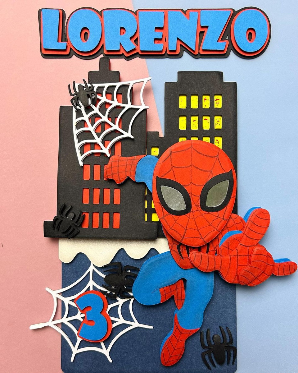 Arquivo de Corte: Topo de Bolo em Camadas Homem Aranha 006