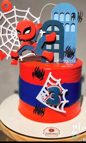 Arquivo de Corte: Topo de Bolo em Camadas Homem Aranha 007