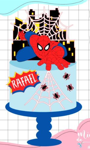 Arquivo de Corte: Topo de Bolo em Camadas Homem Aranha 009
