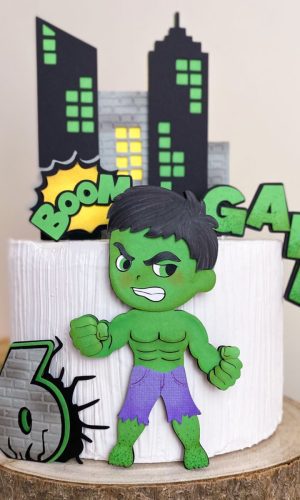 Arquivo de Corte: Topo de Bolo em Camadas Hulk Cute 004