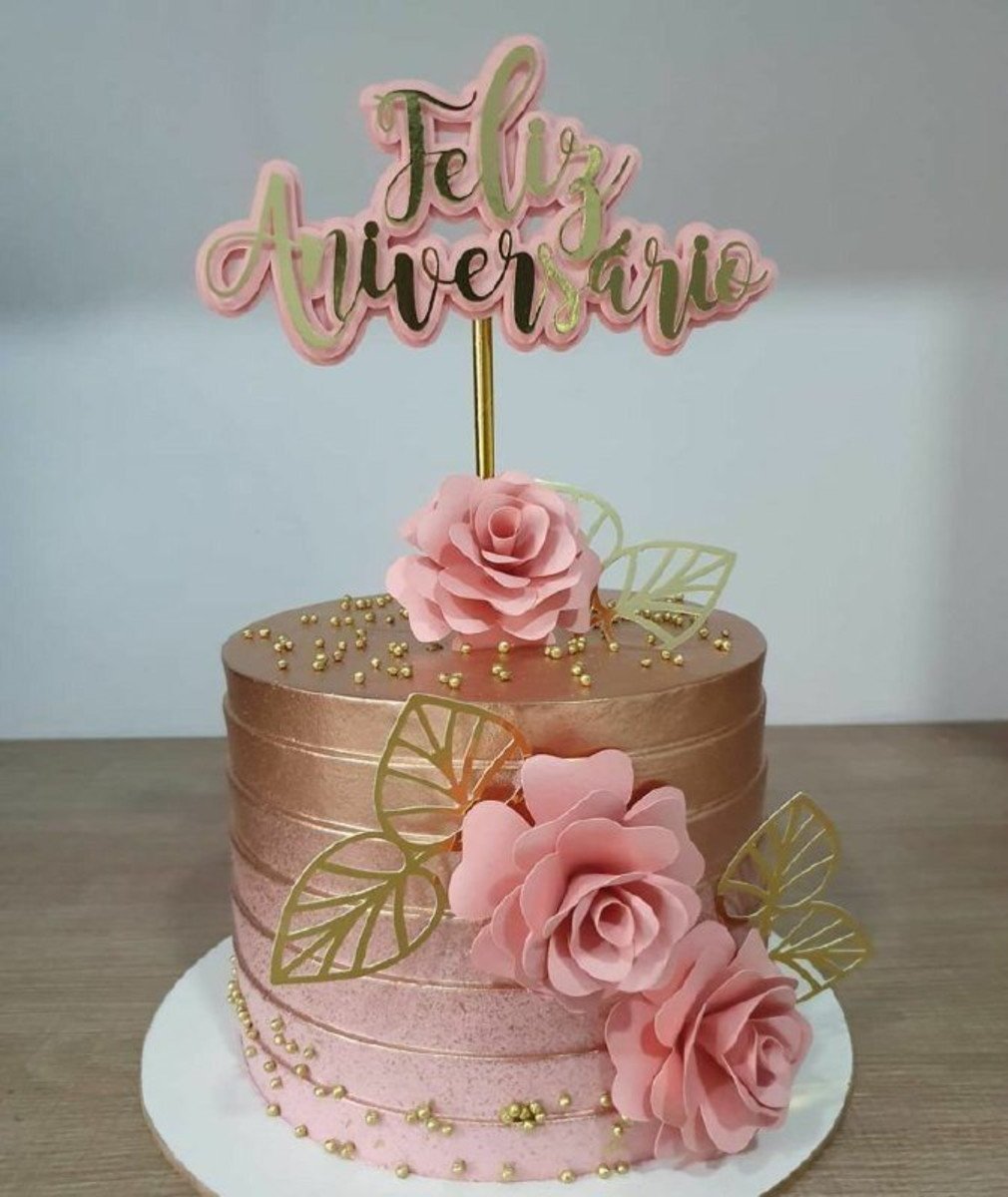 Arquivo de corte topo de bolo Feliz Aniversário