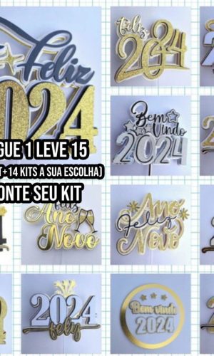 Arquivo de Corte Topo de Bolo Feliz Ano Novo 2024