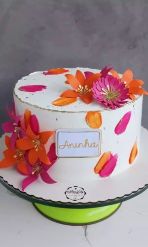 Arquivo de Corte Topo de Bolo Lírios e Flores