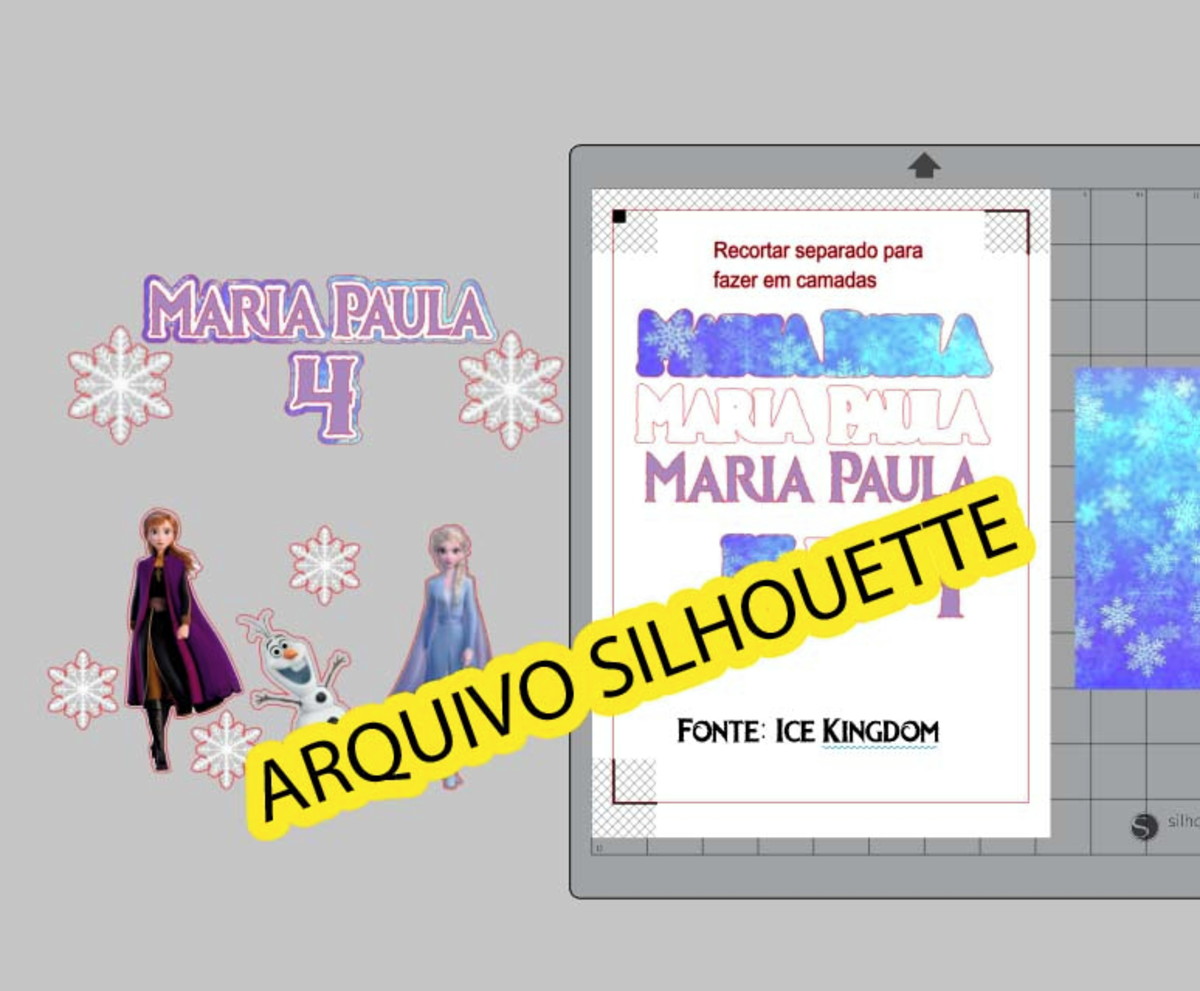 COMBO + Arquivo de Corte - Topo de Bolo Frozen 2 - Imagem 4