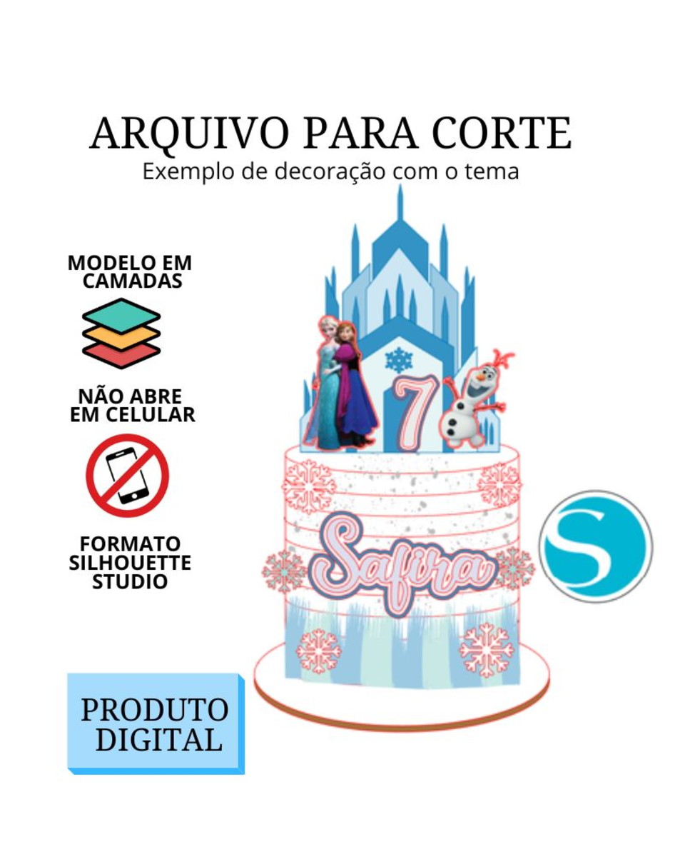 Arquivo de Corte Topo de Bolo - Frozen 2