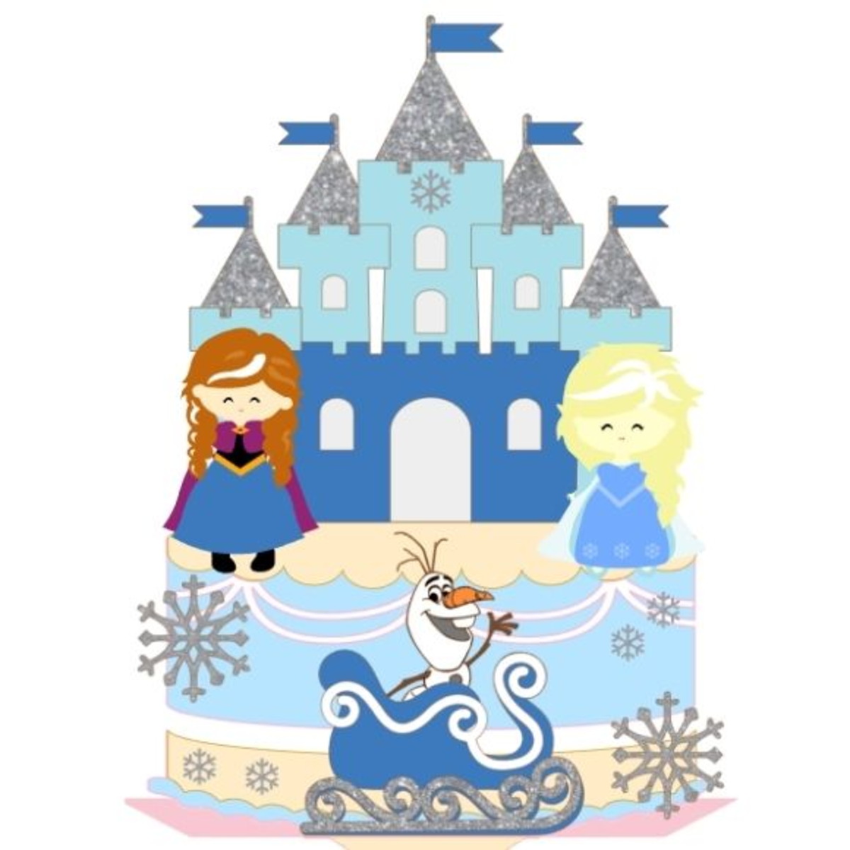 Arquivo de corte Topo de bolo Frozen CAMADAS -COD: 1101