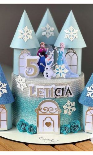 Arquivo de Corte Topo de Bolo Frozen Castelo 3d Flexi Foison