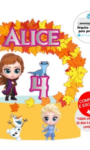 Arquivo De Corte Topo De Bolo Frozen - Folhas