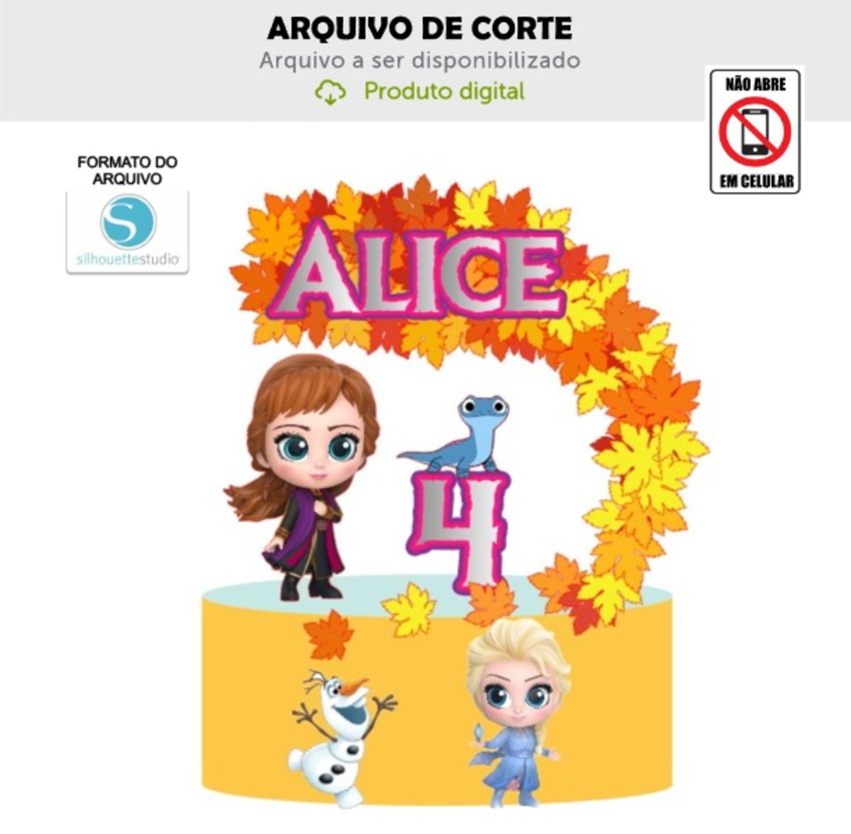 Arquivo de Corte Topo de Bolo Frozen Ii