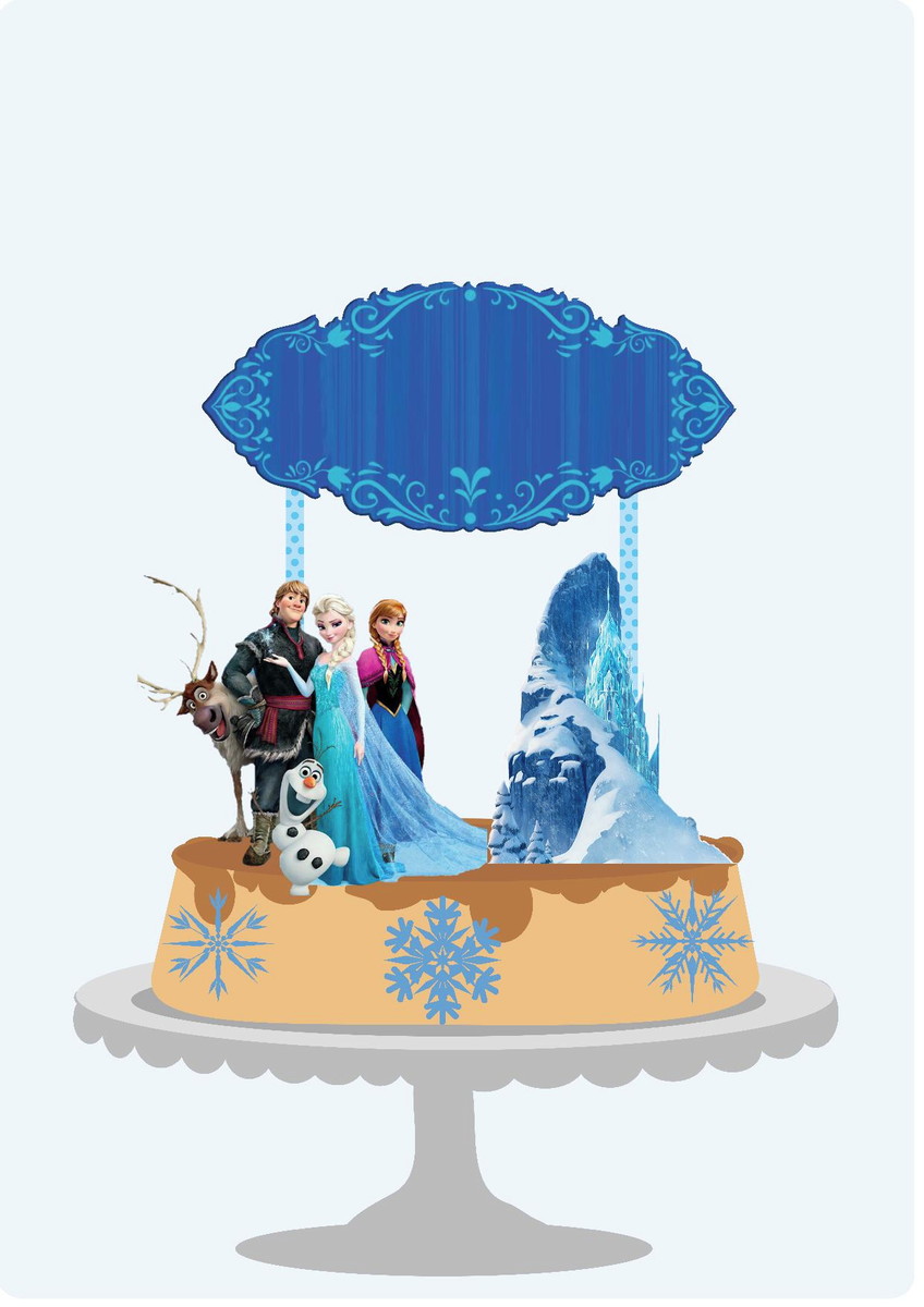Arquivo de Corte Topo de Bolo Frozen Pdf/st #3829 - Imagem 2