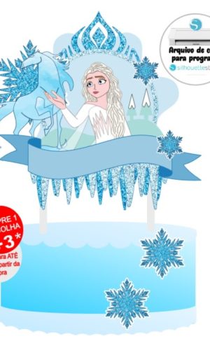 Arquivo de Corte Topo de Bolo Frozen Shaker - Elsa