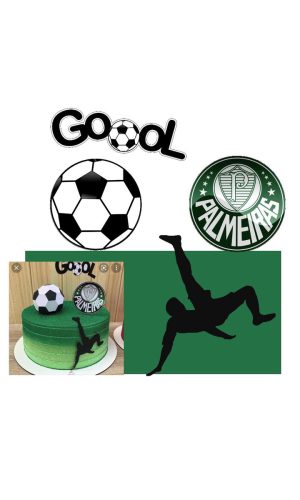 Arquivo de Corte Topo de Bolo Futebol Bola 3d