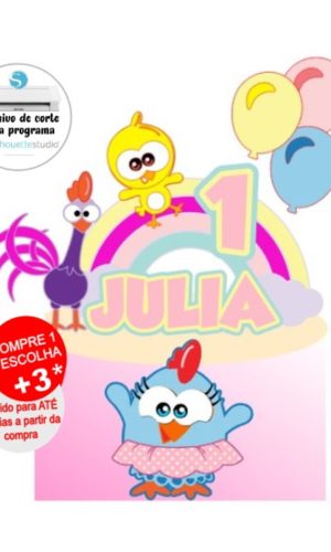 Arquivo de Corte Topo de Bolo Galinha Pintadinha