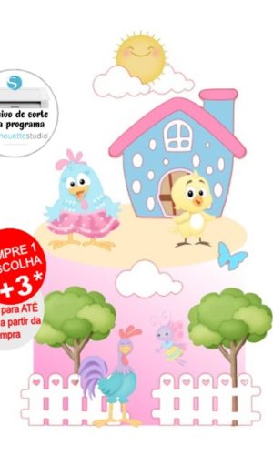 Arquivo de Corte Topo de Bolo Galinha Pintadinha Candy