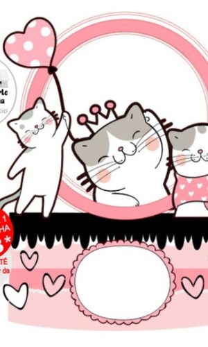 Arquivo de corte topo de bolo Gatinhos