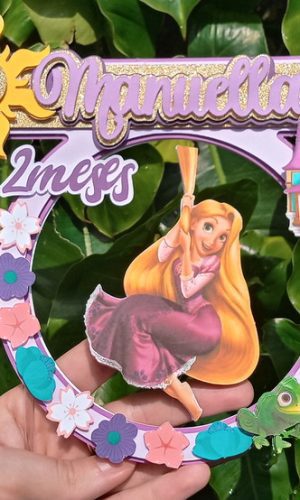 ARQUIVO DE CORTE Topo de bolo Giratório Rapunzel