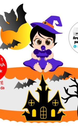 Arquivo de Corte Topo de Bolo Halloween Bebê