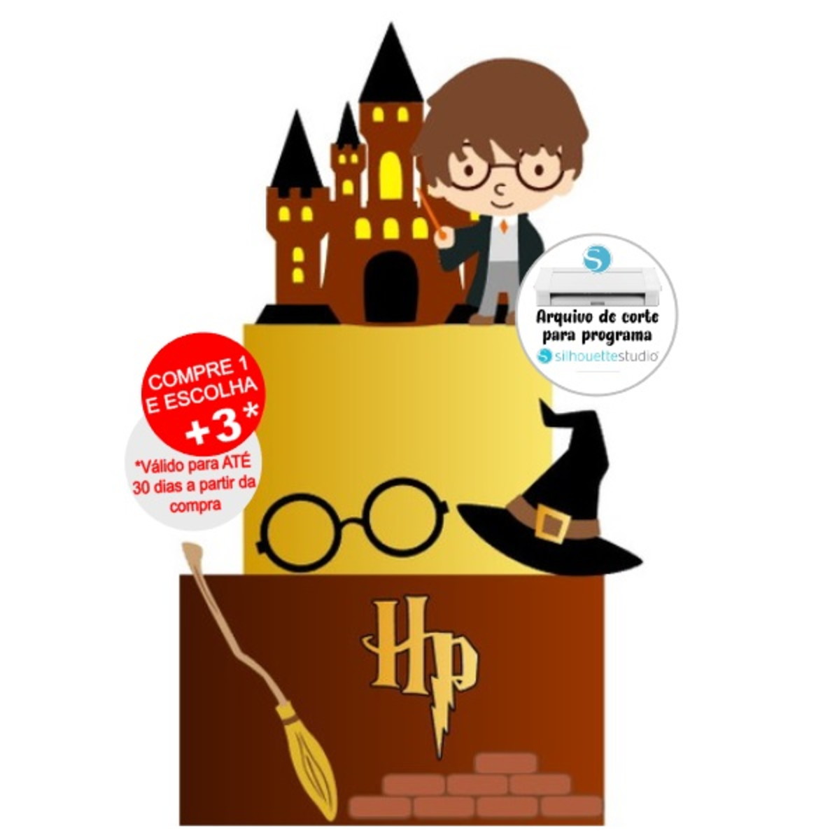 Arquivo de Corte topo de bolo Harry Potter