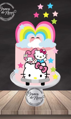 Arquivo de Corte Topo de Bolo Hello Kitty Carro