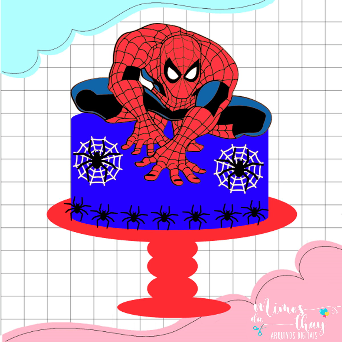 Arquivo de Corte: Topo de Bolo Homem Aranha 003
