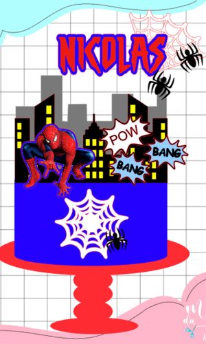 Arquivo de Corte: Topo de Bolo Homem Aranha 004