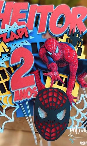 Arquivo de Corte: Topo de Bolo Homem Aranha 008