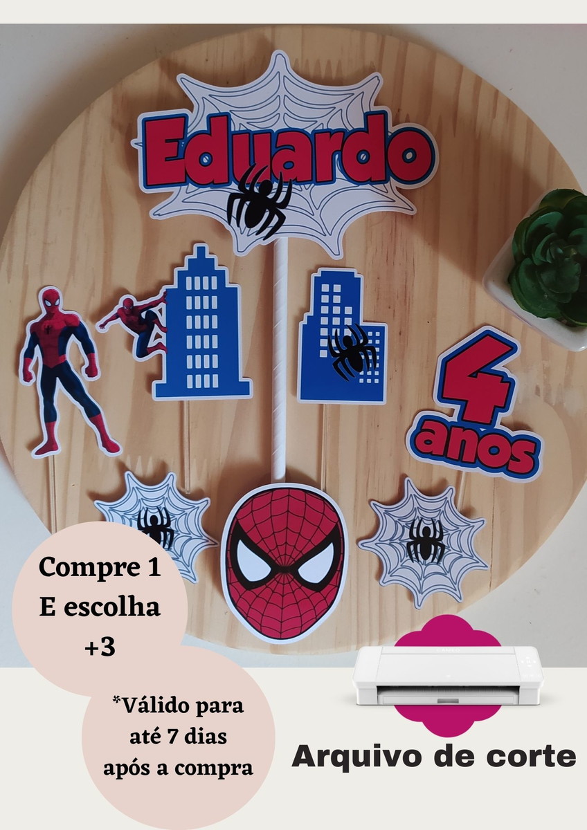 Arquivo de Corte Topo de Bolo Homem Aranha 002