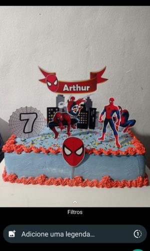 Arquivo de Corte - Topo de Bolo Homem Aranha 2