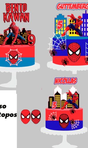 Arquivo de Corte Topo de Bolo Homem Aranha 2 + Brinde