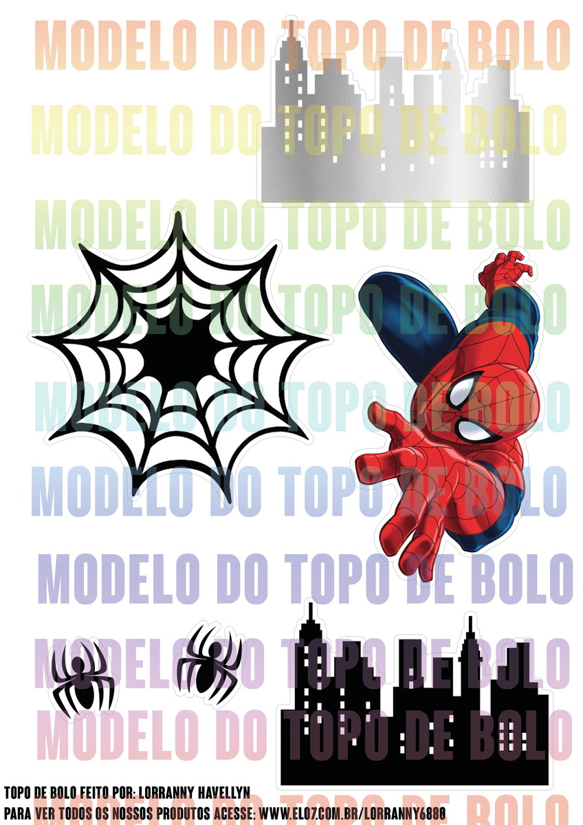 Arquivo de corte topo de bolo Homem Aranha #2 PDF/JPG - Imagem 2