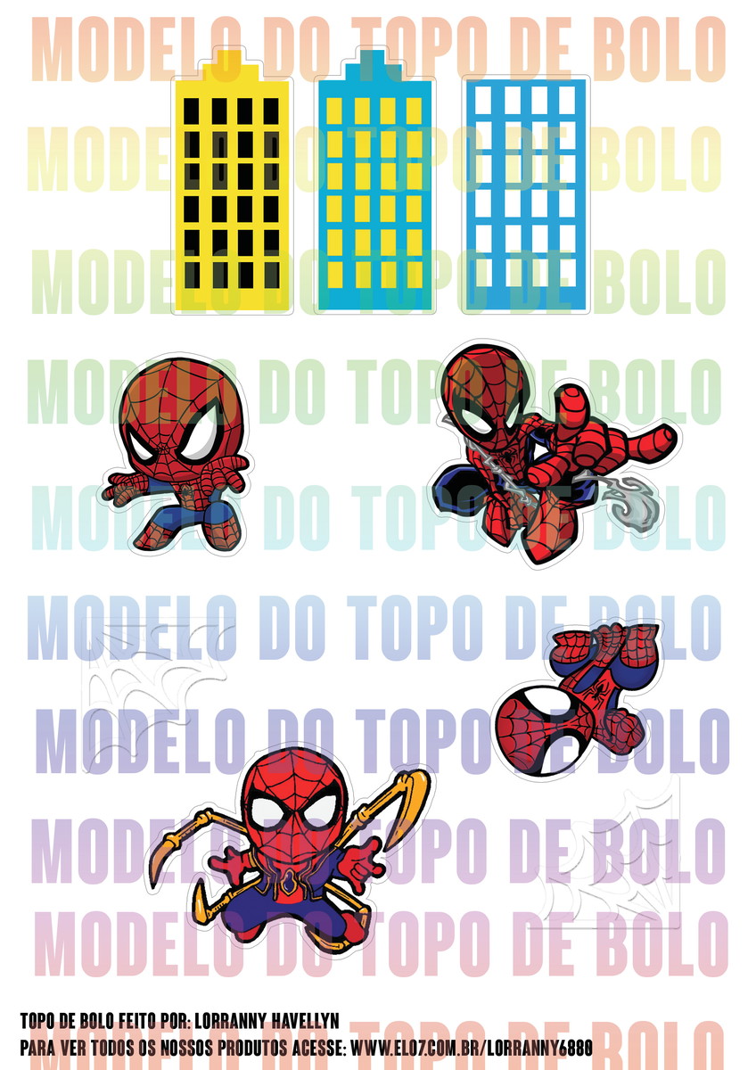 Arquivo de corte topo de bolo Homem Aranha #3 PDF/JPG - Imagem 3