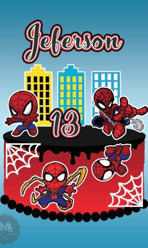 Arquivo de corte topo de bolo Homem Aranha #3 PDF/JPG