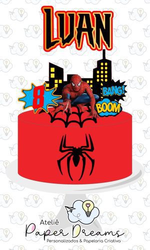 Arquivo de Corte Topo de Bolo - Homem Aranha 4