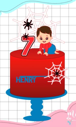 Arquivo de Corte: Topo de Bolo Homem Aranha Baby 010