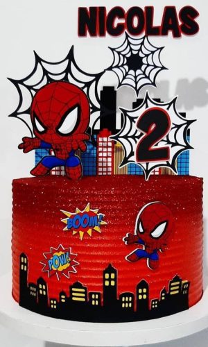 Arquivo de corte / Topo de bolo - Homem Aranha Baby Camadas