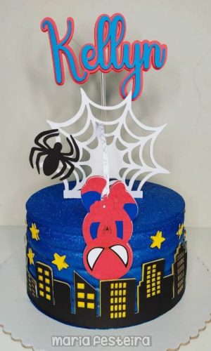 Arquivo de Corte Topo de Bolo Homem Aranha Cabeça para Baixo