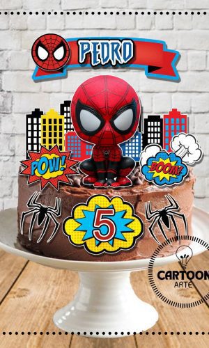 Arquivo de Corte Topo de Bolo Homem Aranha Cute -011