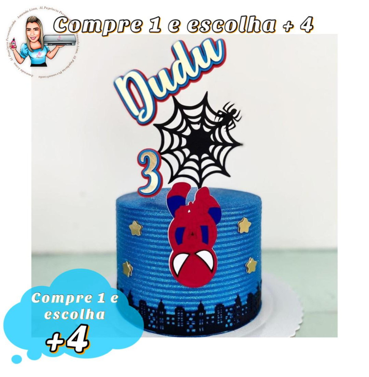 arquivo de corte topo de bolo - homem aranha cute - Imagem 2