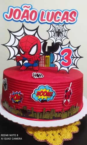 Arquivo de Corte Topo de Bolo Homem Aranha Cute
