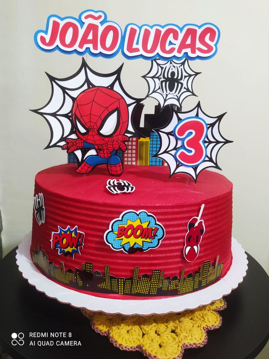 Arquivo de Corte Topo de Bolo Homem Aranha Cute