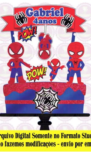 ARQUIVO DE CORTE - TOPO DE BOLO HOMEM ARANHA CUTE REF 173